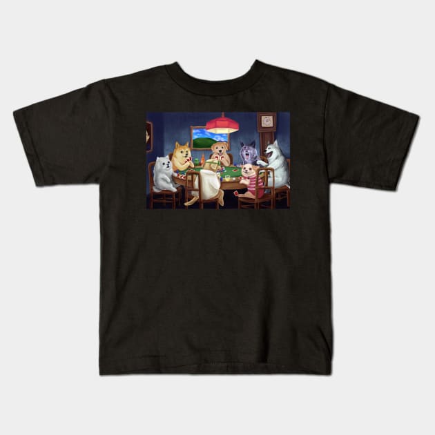 Memes Playing Poker Kids T-Shirt by bonfirefighter